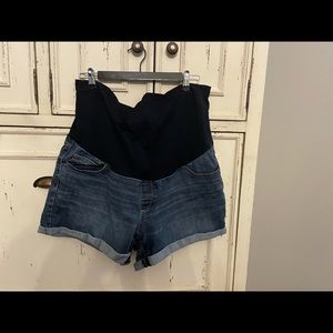 Maternity jean shorts